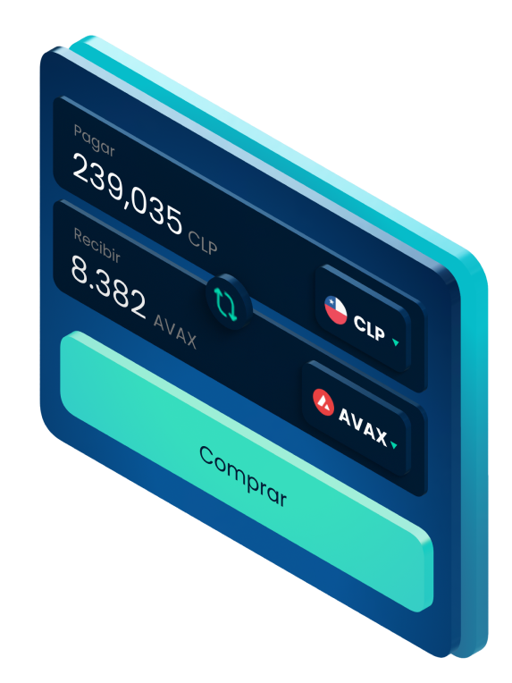 Ejemplo de una billetera Skipo mostrando una conversión de  Avalanche