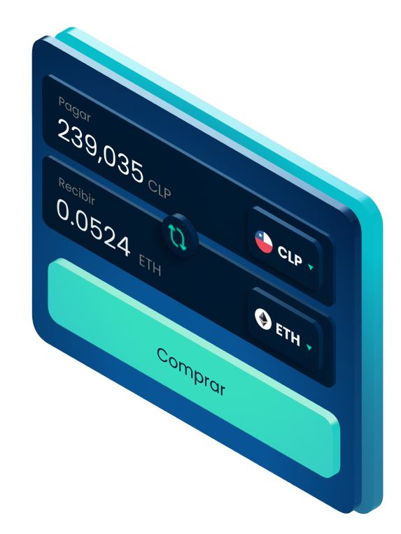 Ejemplo de una billetera Skipo mostrando una conversión de  Ethereum