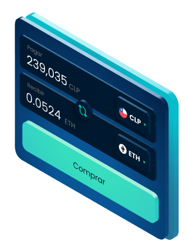 Ejemplo de una billetera Skipo mostrando una conversión de  Ethereum