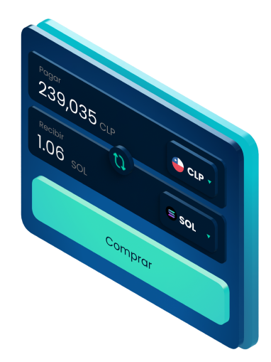 Ejemplo de una billetera Skipo mostrando una conversión de  Solana