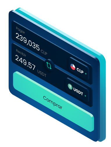 Ejemplo de una billetera Skipo mostrando una conversión de  Tether